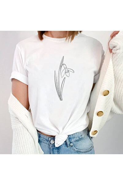 Kartier Tricou Dama Alb Shiluette snowdrop