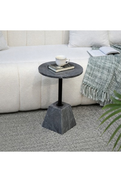 terndat طاولة خدمة دائري بديل رخام