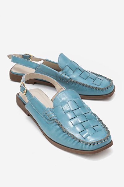 Zeynep Sıradağlı Clifford Women's Genuine Leather Sandals Blue