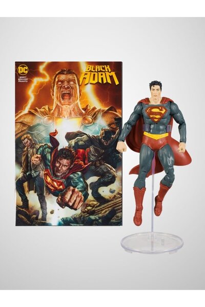 DC COMICS Black Adam - Superman Aksiyon Figürü, Özel Çizgi Roman Dahil