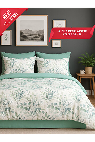 MYSTORY HOME COLLECTION 4 Jastuk kom Bračni Set posteljine Eukaliptus svetloz...