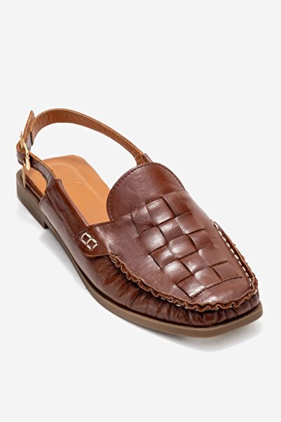 Zeynep Sıradağlı Clifford Women's Genuine Leather Sandals Brown