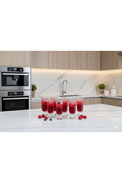 Generic طقم كاسات تقديم العصير والمشروبات بتصميم أنيق وعصري