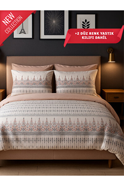 MYSTORY HOME COLLECTION 4 Yastıklı Çift Kişilik Nevresim Takımı Estilla Gül