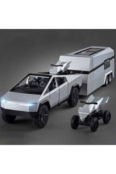 Printisor Masinuta de jucarie Tesla Cyber Pickup Truck, include ATV, PullBack...
