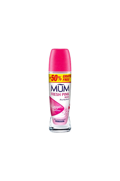 MUM مام ديو رول اون مزيل لرائحة التعرق 50+25 مللي وردي DEO ROLL ON (fresh pin...