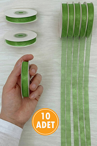 ZEYMERADE 10 штук органзи тата з оливковою зеленню 1 см 22 м, пакунок, придан...