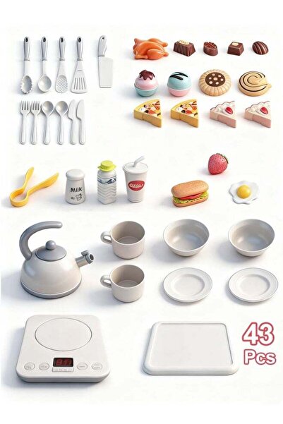Generic 43Pcs Kids Kitchen Playset Chef Pretend Cooking Play Toy with Light a...