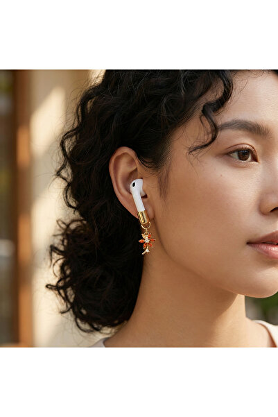 Casen Airpods 1 2 3 Pro Pro 2 Tüm Modellerle Uyumlu Kırmızı Çiçekli Kulaklık ...