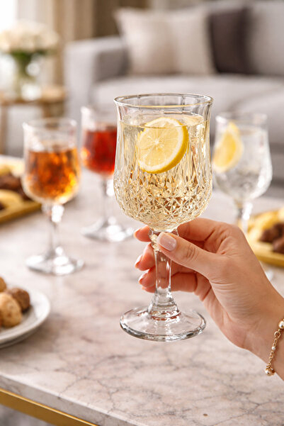 Elegant Luxury clear glass juice glass set ✨ 6 pieces – 18 cm tall 🥂 Multi-p...