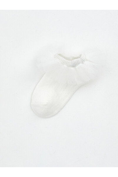 LC Waikiki Rmz Gi̇yi̇m Farkiyla Lace Detailed Baby Girl Booties Socks