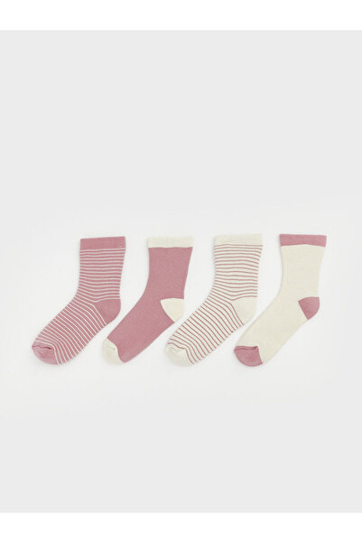 LC Waikiki Two Mt Shop Quality Lcw Baby Pink Baby Girl Towel Socks 4-Pack