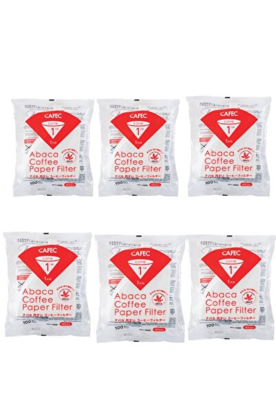 Cafec مجموعة فلاتر ورقية للقهوة v60 01 حجم كبير كل عبوة 100 ورقة مجموعة من 6