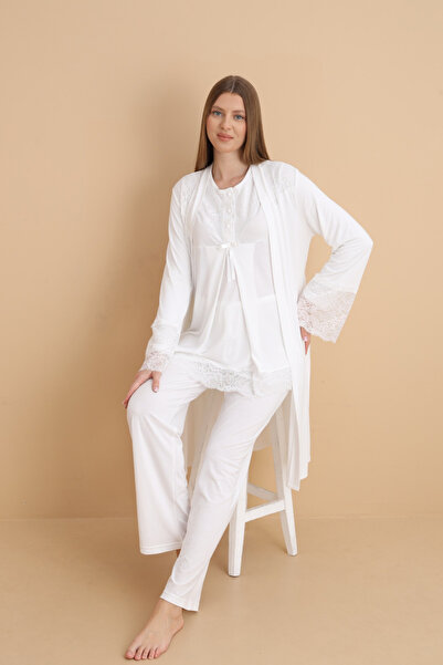 LORIAN'S 4022 Special Design Long Sleeve Maternity Pajama Set, Set of 3