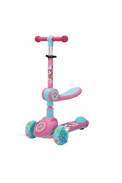 OEM Pink-Blue Scooter for Children with 3 Wheels and Removable Seat, LED Whee...