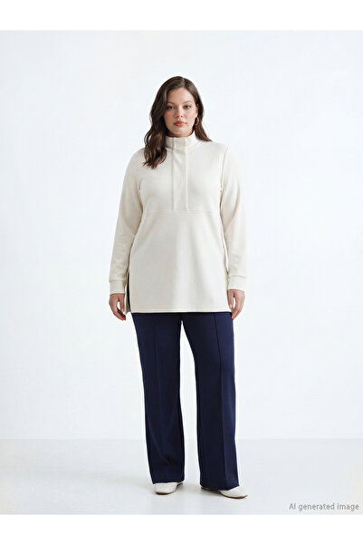 LC Waikiki Rmz Gi̇yi̇m Farkiyla Hakim Roba Collar Soft Touch Women's Sweatshi...