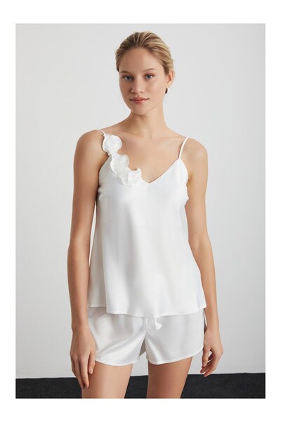 Kom سروال ساتان وردي اللون