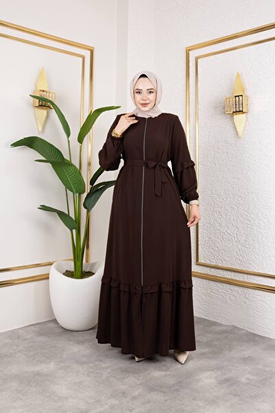 Aryen Fırfır Detaylı İthal İpek Ferace