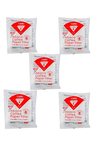 Cafec Coffee Paper Filter Set v60 01 Large Size, 100 Sheets per Pack, Set of 5