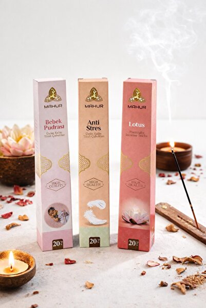 Aktar Gökhanefendi Tütsü Seti - 3 Farklı Aroma 60 Adet Tütsü & Oda Kokusu Beb...