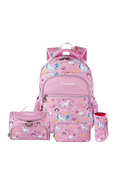 GOG طقم حقائب ظهر يونيكورن مكون من 4 قطع للبنات، حقيبة مدرسية خفيفة الوزن مع ...