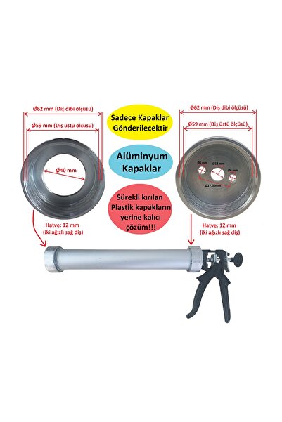 Poyraz Bioplast Sosis Silikon Tabancası Alüminyum Ön ve Arka Kapak
