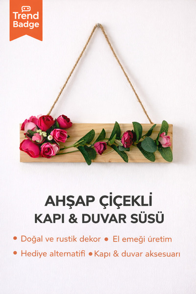 SP CONCEPT Ahşp Çiçekli Kapı /Duvar Süsü