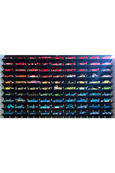 heybeden.com Modüler Duvar Tipi Hotwheels Sergileme Paneli Seti (50 Araç Kapa...