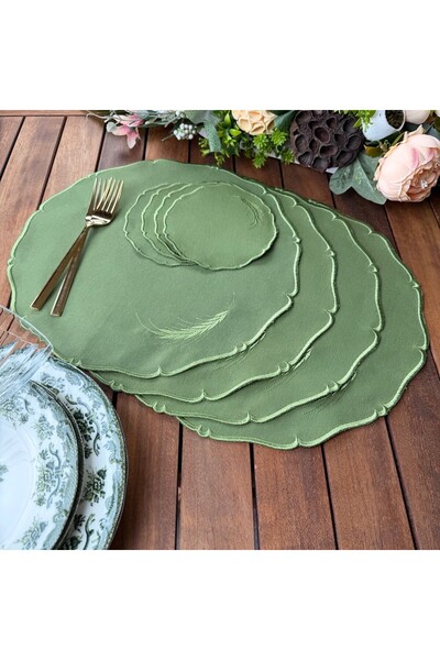 Hane7 Buğday Nakışlı 4'lü Kokteyl Peçete