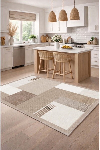 VOPTEKS Vizon Halı Salon Halısı Makinede Yıkanabilir Halı Kaymaz Taban Halı