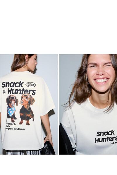 Bershka Kısa kollu baskılı tişört