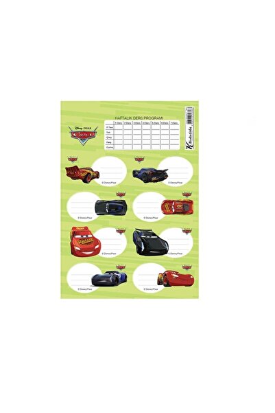 KESKİN COLOR Cars School Label 3-Piece Bag Set with Lesson Schedule