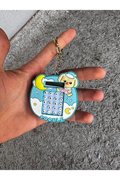 POODLE سلسلة مفاتيح 3 في 1 ممتعة: آلة حاسبة صغيرة وشخصيات لعبة المتاهة