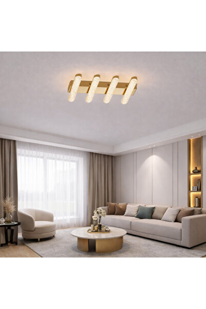 proled LED Chandelier 50W ACR-8096 Gold, 5 Arms Crystal Bar, Adjustable Light...