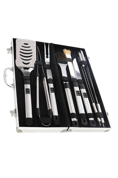 SDX Market Set of 10 grill utensils, Grill Master, metal carrying case included