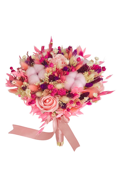 Eventissimi Buchet mare din bumbac flori naturale uscate si flori sapun multi...