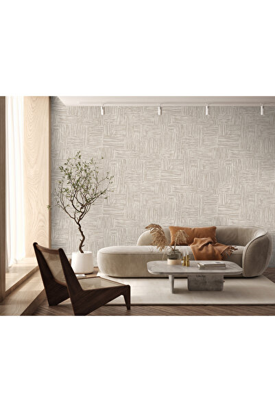 Adawall MUSE Koleksiyonu 25101-3 Bej Dokulu Silinebilir Nonwoven Vinil Duvar ...