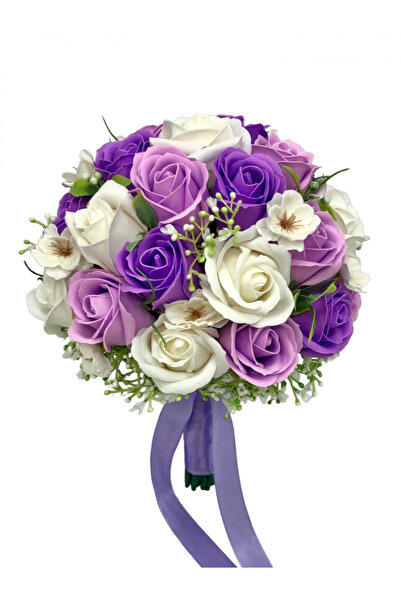 Eventissimi Buchet mare cu trandafiri si cires mov alb