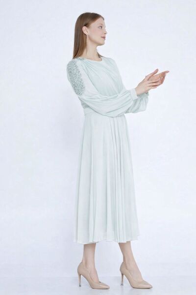 OEM Vefastyle See-line, rochie midi, margele, mint