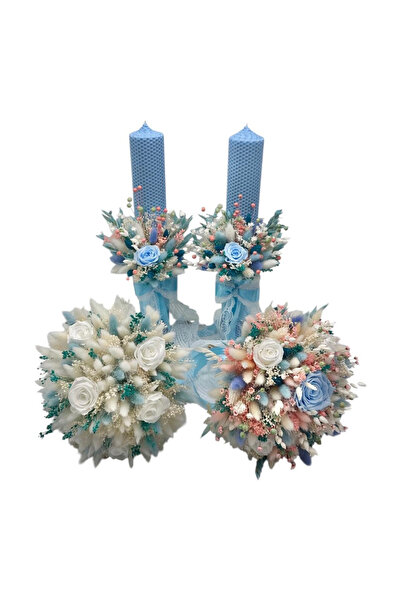 Eventissimi Lumânare cununie/botez – 40 cm, ceară naturală tip fagure, decor:...