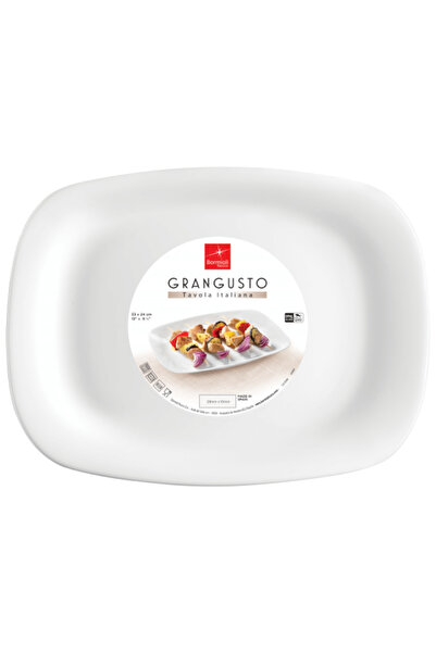 BORMIOLI Grangusto rectangular platter, opal, 33 x 24 cm, White