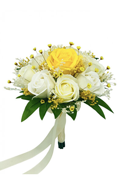 Eventissimi Small bouquet with roses, the bride's flower, and natural dried p...