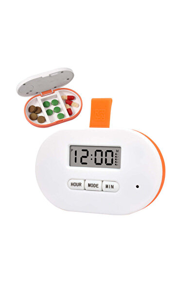 Generic علبة أدوية إلكترونية يومية محمولة - منظم حبوب ذكي مع 5 منبهات وشاشة ع...