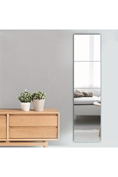 Generic 4 قطع من مرايا الأكريليك المربعة بسمك 1 مم لتزيين الجدران، مناسبة لغر...