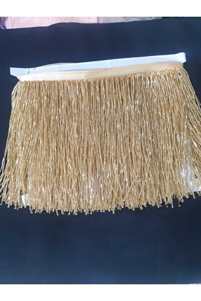 ESRA ŞELEM Ciucuri cu mărgele de culoare aurie, ciucuri cu franjuri și mărgel...