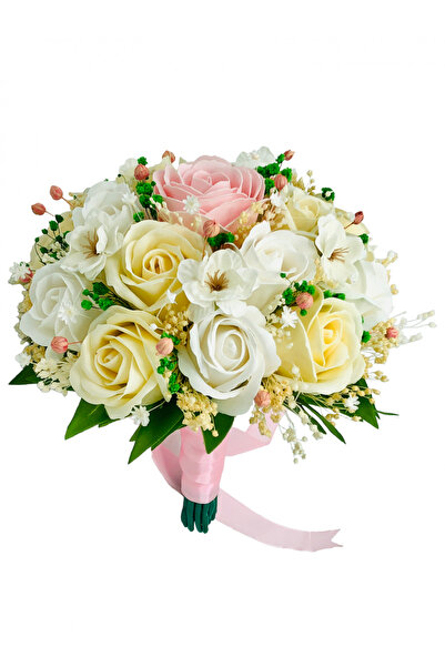 Eventissimi Buchet mediu cu trandafiri cires sapun si plante naturale uscate ...