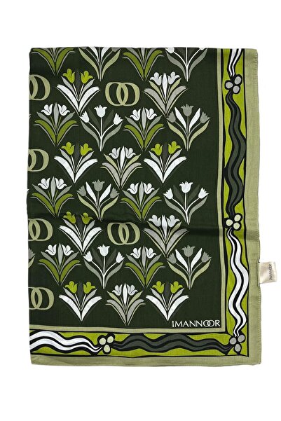 Imannoor Floş Viscose Shawl - Fan - Green