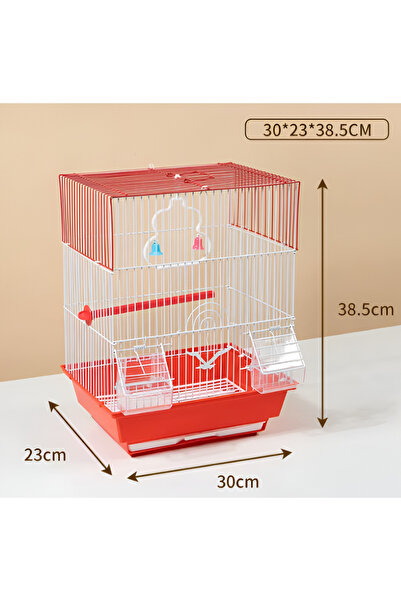 GÖKMER PET Kuş Kafesi Metal GOKMER A105 30x23x38 cm – Çift Kapılı, Çift Yemli...