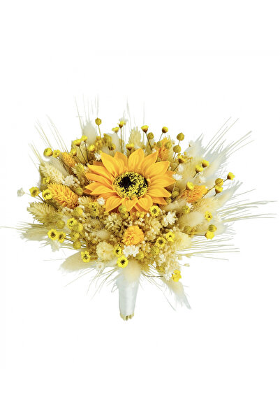 Eventissimi Decorative bouquet, dried plants, yellow