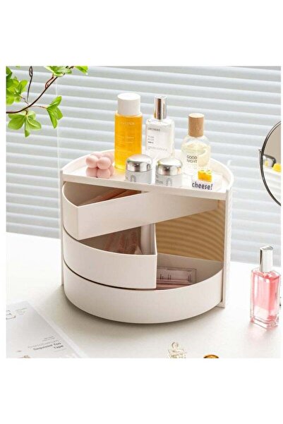 Arabest Desktop Bedroom Rotating Storage Box, Jewelry Cosmetics Dustproof Sto...